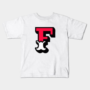 Monogram F - Alphabet Scrapbooking Red/White Circus Style Kids T-Shirt